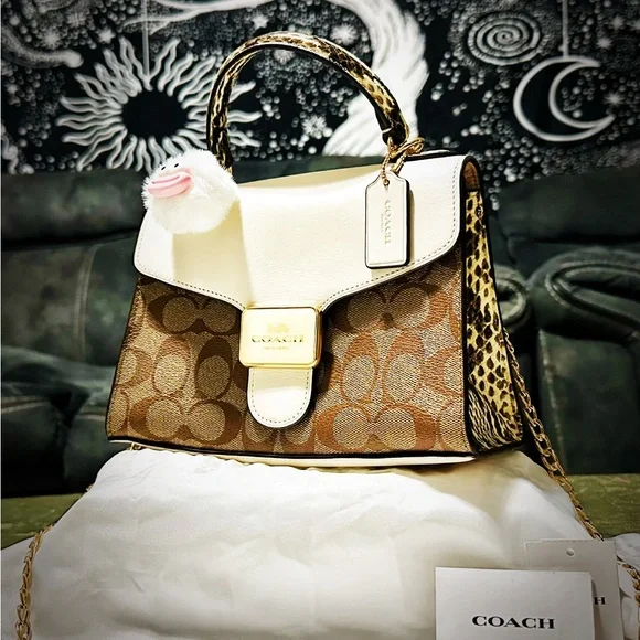 Coach Leopard and White Satchel - Picture 6 of 17